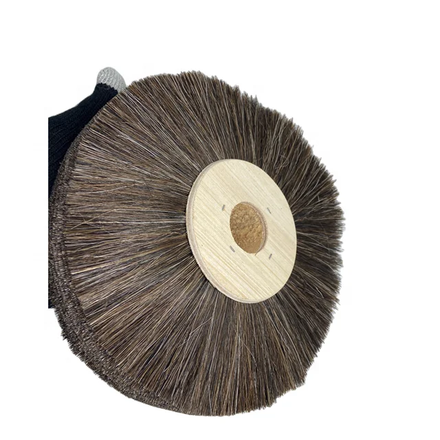 horse hair roller circle Brush Wood Mops and Round Brushes Rotary  for polishing and shining  as Mops and   Brushes Rotary