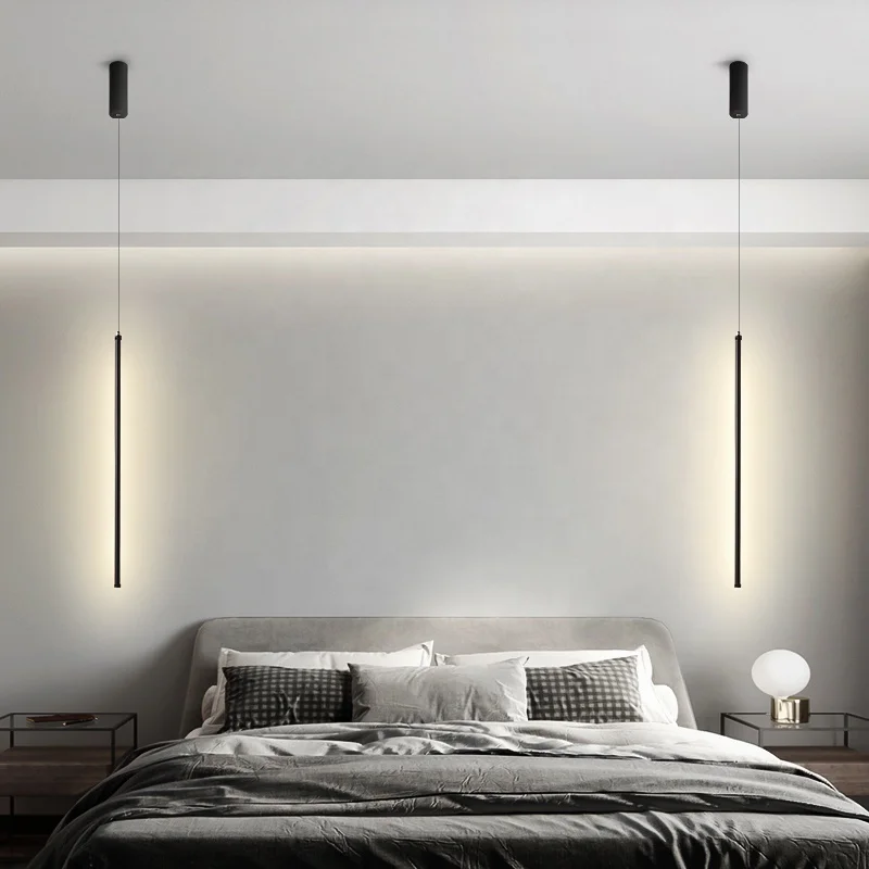 Surface mounted 60cm 90cm 120cm long stick LED chandeliers pendant lights for bedroom and living room