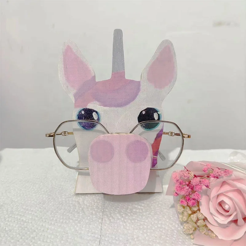 Factory Direct Selling honeybee duck deer wooden sunglass display stand wooden desktop decoration