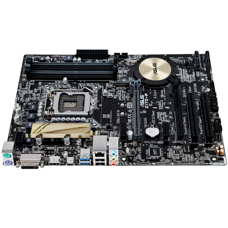Used Asus Z170-P Desktop Motherboard Z170 Socket LGA 1151 i7 i5 i3 DDR4 64G M.2 SATA3 USB3.0 USB DVI HDMI ATX