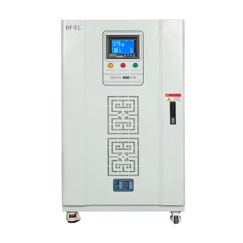 SBW-N-200KVA 150KVA 100KW Ac Servo Stabilizer 380V 3 Phase LCD Display High Compensating Voltage Regulator for Electric Service
