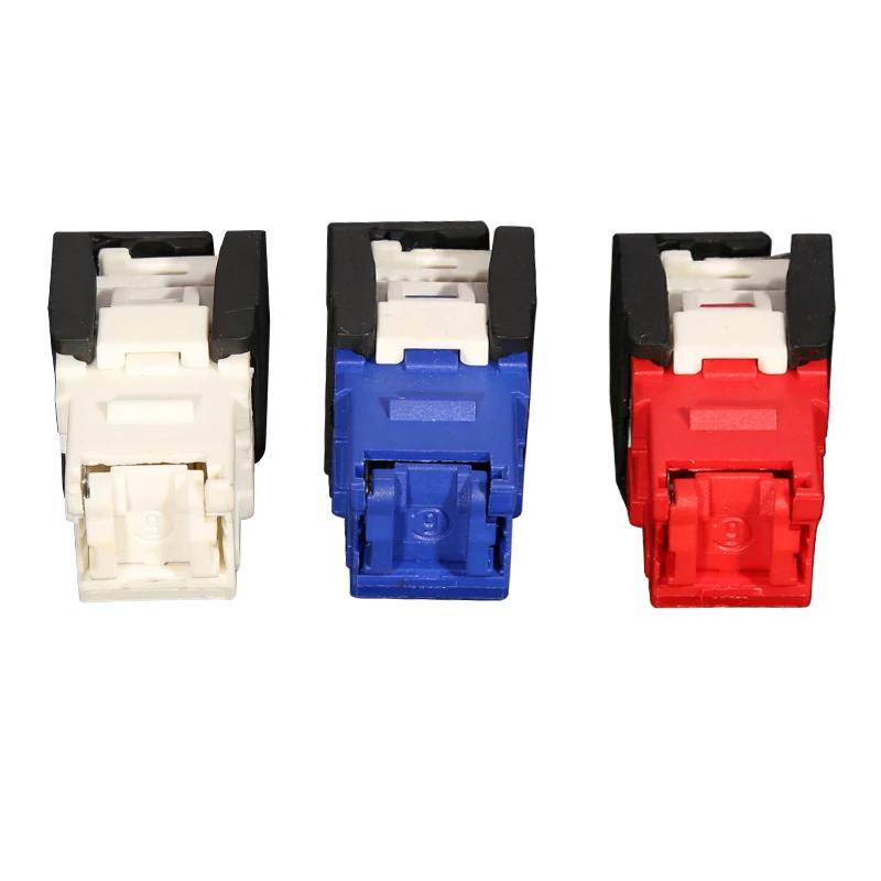 RJ45 CAT6 Colorful Keystone Jacks Toolless Type Network Modules Tool-free Connection 7 Colors For Optional