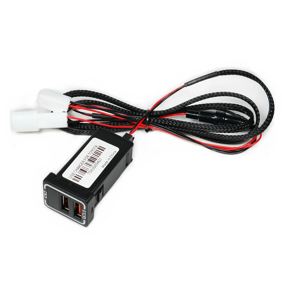 QC3.0 Dual USB Car Charger Adapter with Digital Voltage Voltmeter Display Universal Phone DVR Fast Charger for Toyota
