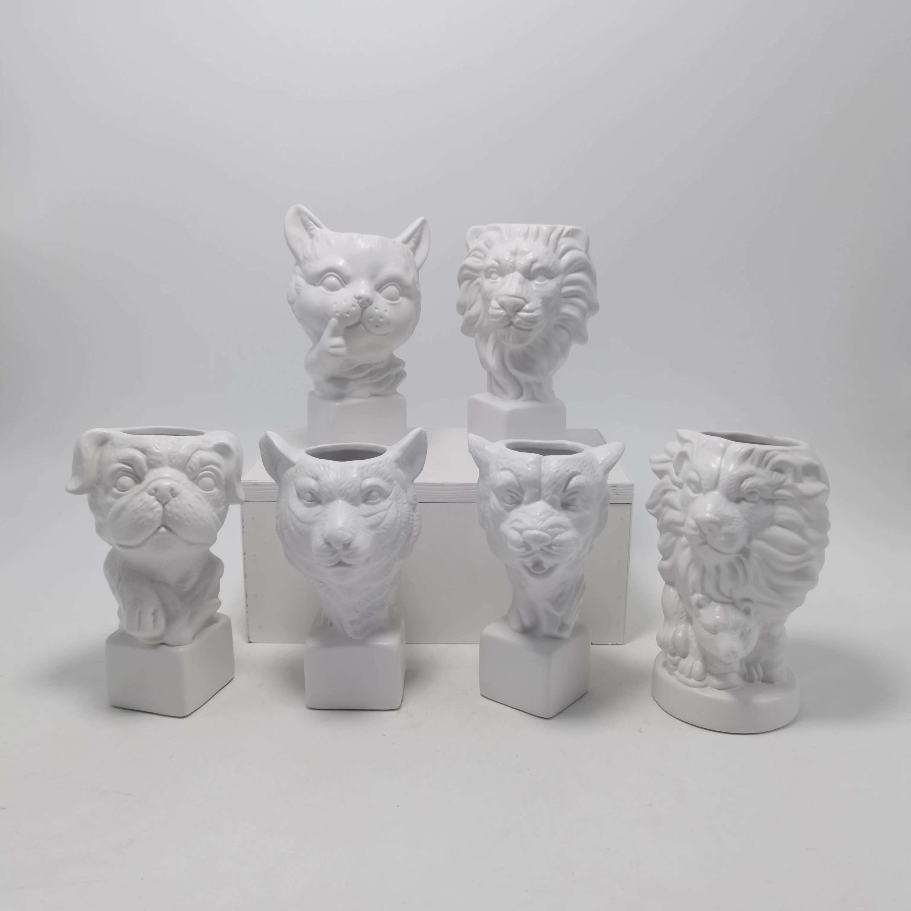 Хит продаж 3D керамический маленький кактус горшок коврик белый суккулентный цветочный для офиса украшения дома