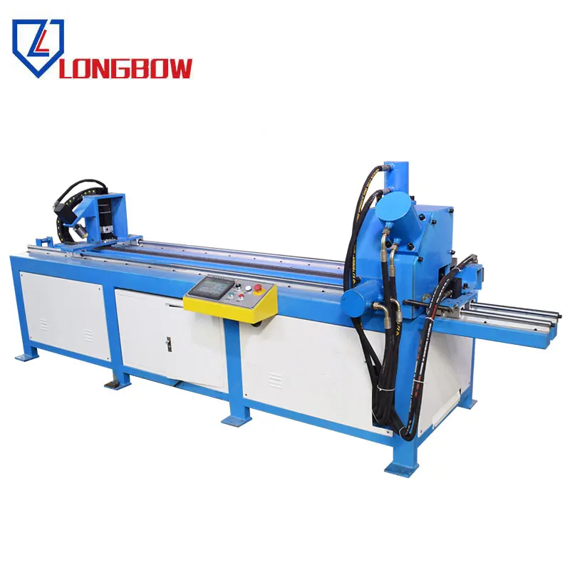 automatic rectangular metal sheet iron and cutting shering plate hole punching hvac auto cnc angle steel flange production line