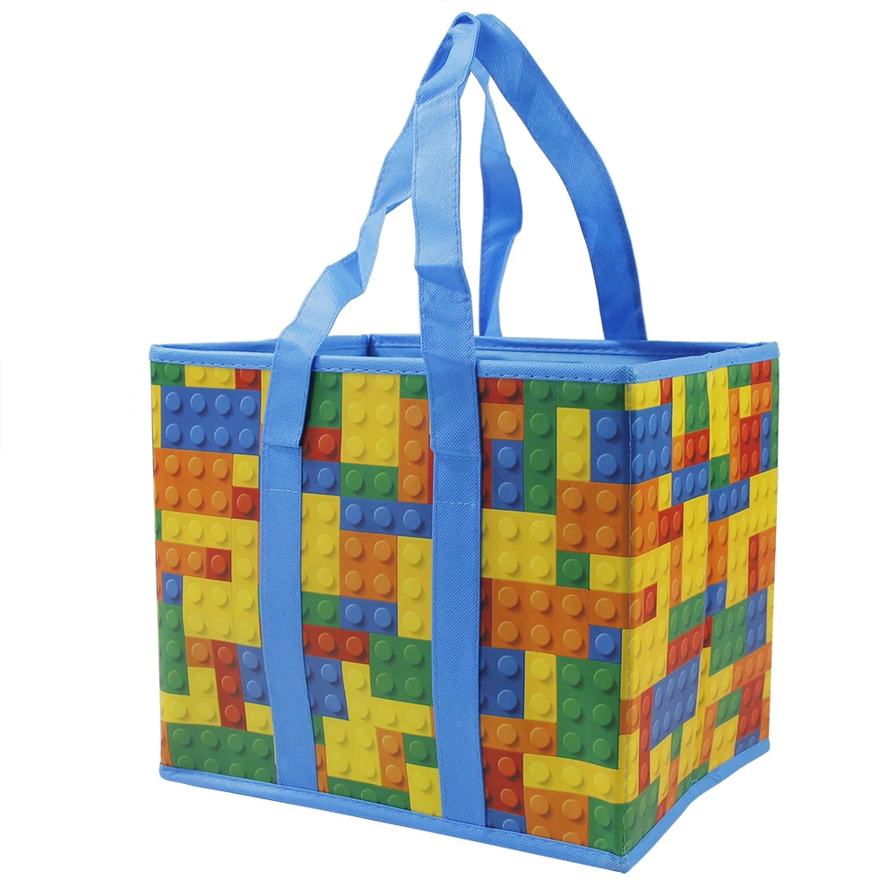 Colorful Non-woven Cube Storage Bag Reusable Eco Friendly Cloth Toys Storage Box Foldable Cloth Organizer Basket