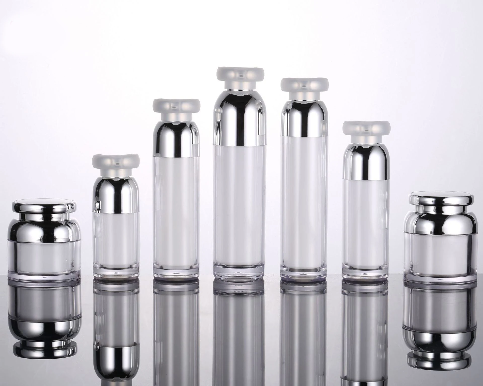 
15ml 30ml 40ml 50ml 100ml Acrylic Pump Lotion Essence Airless Bottle 30g 50g Acrylic cream jar 