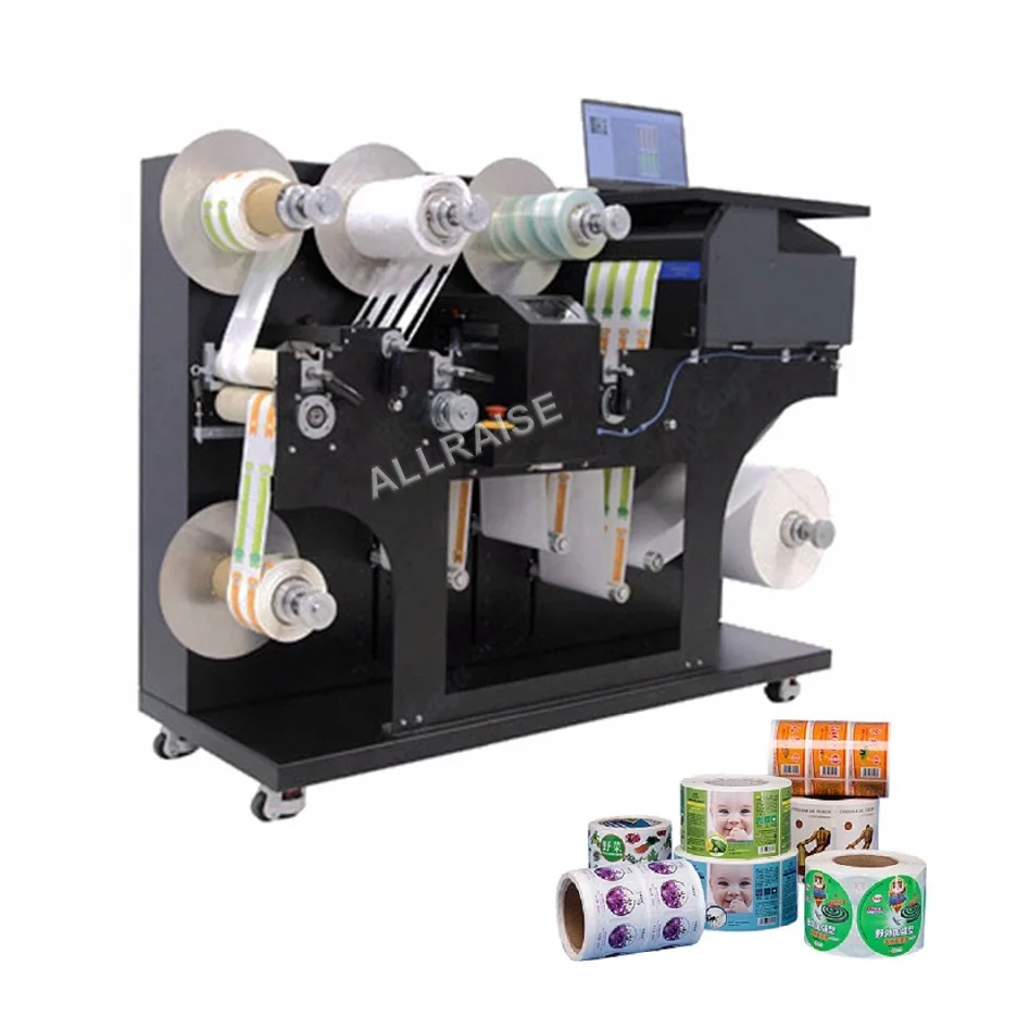 Digital Adhesive Roll Label Making Machine Paper Label Printing Sticker Slitting Rewinding Die Cutting Film Laminating Machinery