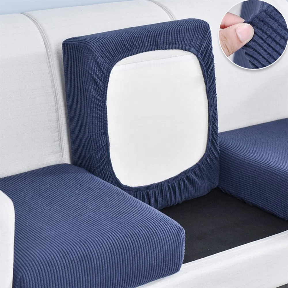 Jacquard Sofa Seat Cushion Cover Chair Cover Stretch Washable Removable Slipcover 1/2/3/4 Seat Polar Fleece Sofa Protector