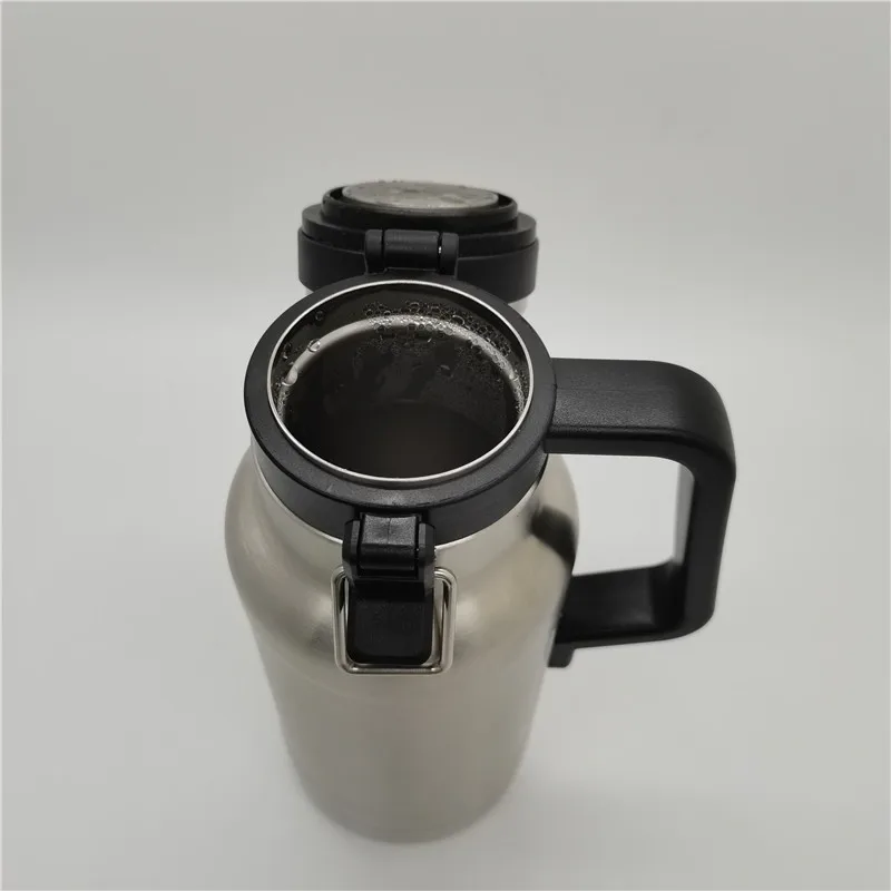 32oz 64oz stainless steel Double Wall flask vacuum Beer Growler with handle custom logo Vacuum flask water jug