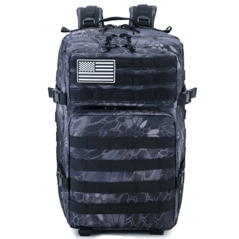Outdoor Waterproof Nylon Backpack Molle Tactical Backpack Assault Backpack with US Flag