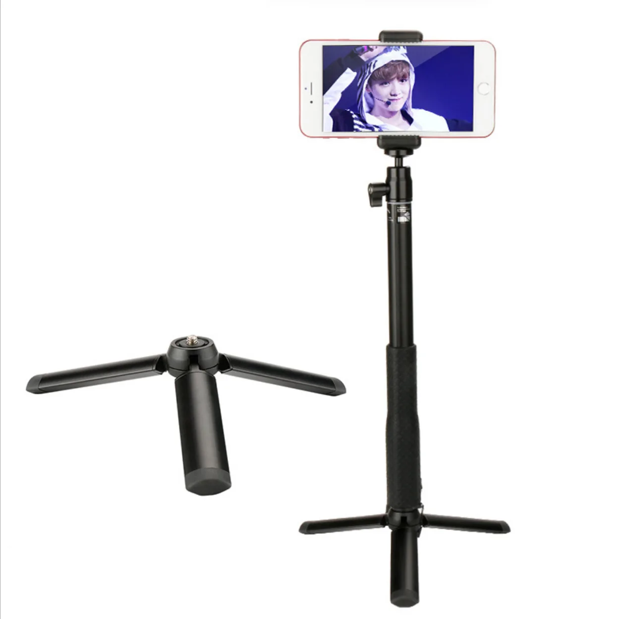 Sorriso Factory Price Mini Desktop Tripod For Phone Stand Camera Selfie Rod Camera Adapter Tripod Mount Hand Grip Extension