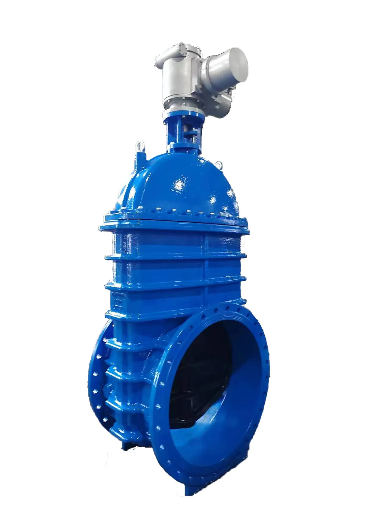 DIN3352 F4 DN800 Non Rising Stem Electric Resilient Seated Cast Iron Double Flanged Gate Valve with Gear Box