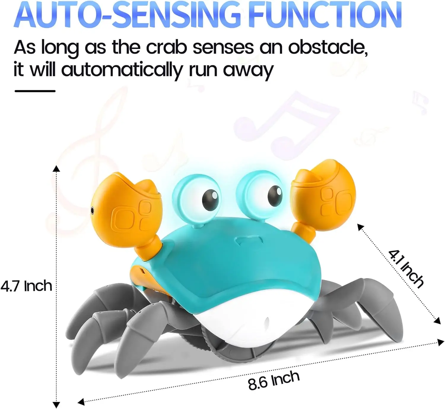 Interactive Musical Crab Baby Toys Tummy Time Toy Walking Dancing Crawling Crab Toy For Toddler