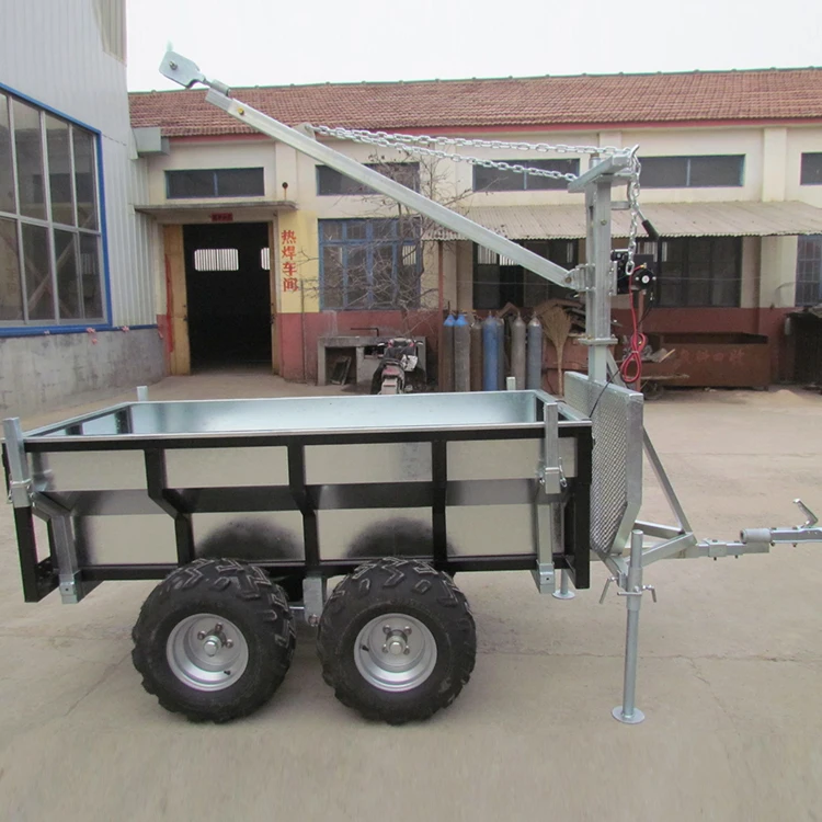 Outdoor Utility Pulled Twin Axle Farm Atv Trailer Atv Towed Log Trailer For Timber And Multi-Use