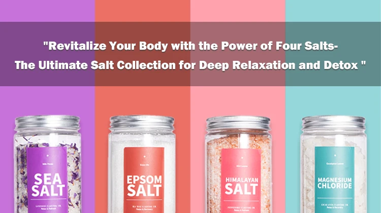 Natural Dead Sea Epsom Himalayan Magnesium Chloride Four Premium Bath Salts With Flowers