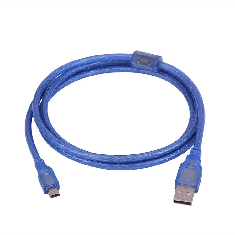 1,5 м usb 2,0 синий ПВХ плетеный ПК MP3 тип A штекер к Mini B 5 Pin штекер зарядный кабель для камер