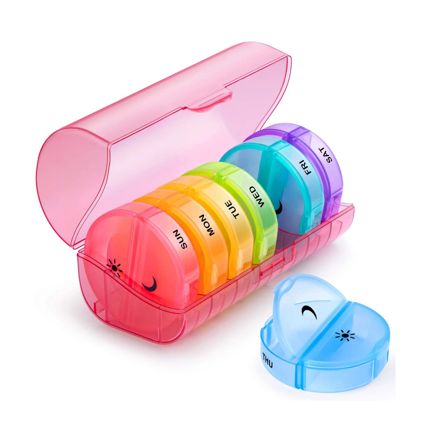 Travel Pill Container Medication Organizer, Portable Pill Case