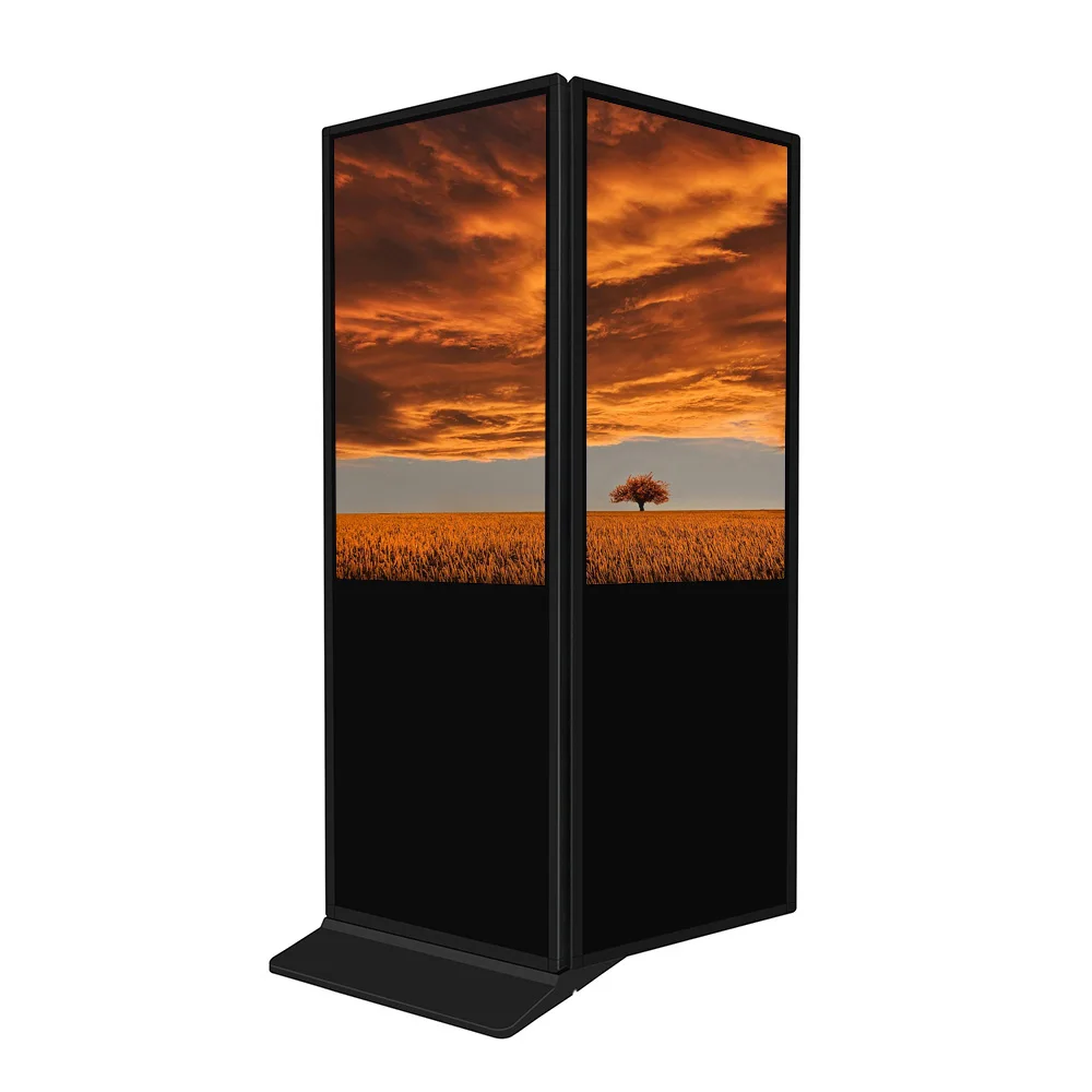 49 inch indoor android double sided monitor advertising digital signage display wifi lcd touch dual screen floor stand kiosk