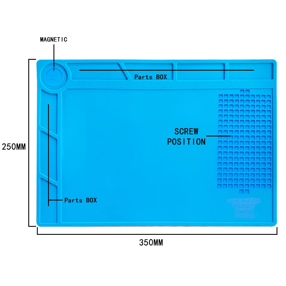 45x30cm Heat Insulation Silicone Pad Desk Mat Maintenance Platform for BGA Soldering Repair Station With Magnetic Section