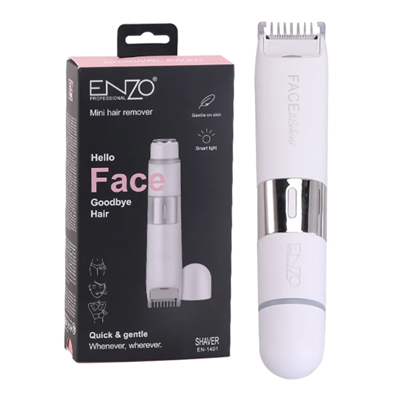 ENZO Portable Double Head Electric Shaver Portable Body Epilator 2 In 1 Lady Facial Hair Remover For Men And Women