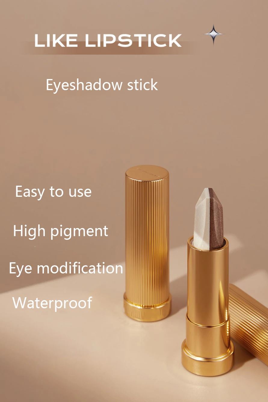 Private Label Luxury Lazy Vegan Cream Shimmer Double Color Eyeshadow Makeup Pen Two Tone Eye Shadow Stick