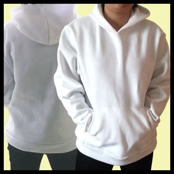 Free shipping USA Blank White Polyester Hoodie With Pocket 260gsm for Sublimation