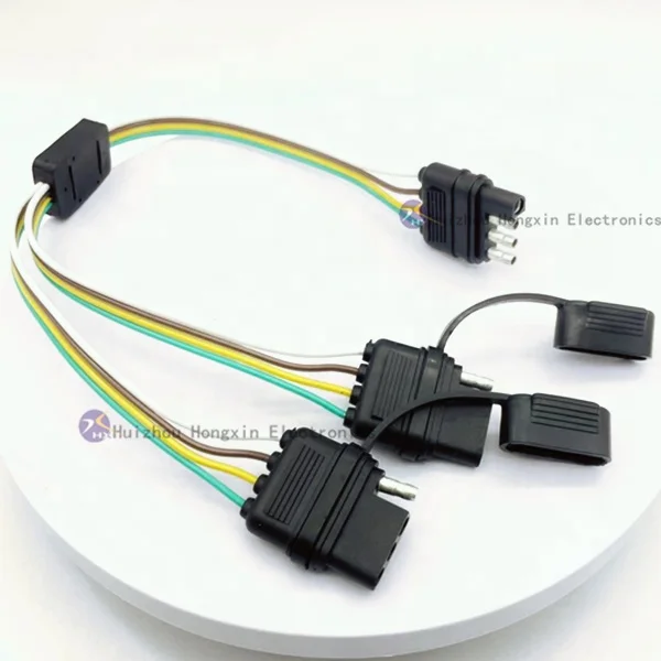 Forklift 12 Volt Sae Plug Sae Cable Adapter 4Pin Y-Splitter Adapter Trailer Harness For Led Tailgate