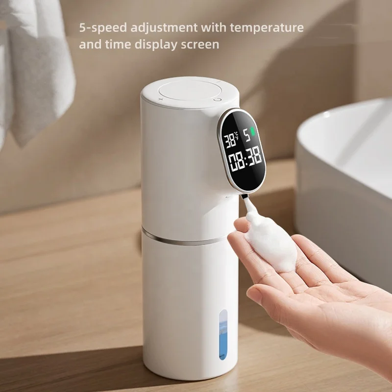 2-in-1 Automatic Dispenser Foam USB Charging 320ml  Touchless Smart Infrared Sensor Liquid Soap Dispensers with Led Display