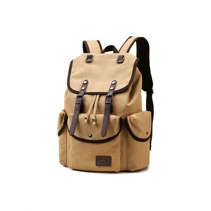 Style Trend Custom Logo Wholesale Unisex Rucksack Laptop Vegan vintage Leather Canvas Backpack For Men