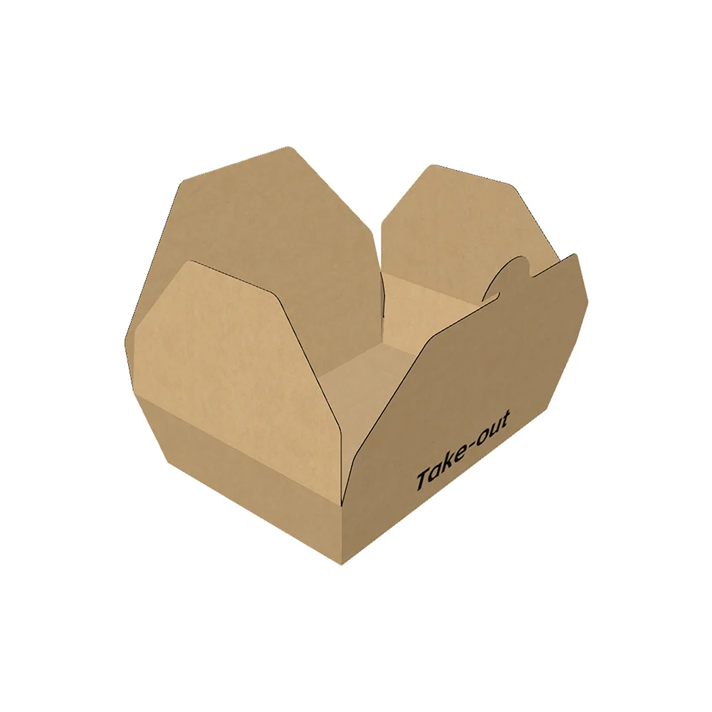 Hot Custom Takeaway Box Eco-friendly Kraft Paper Bowl Disposable Salad Noodle Cup Fast Food Packing Containers