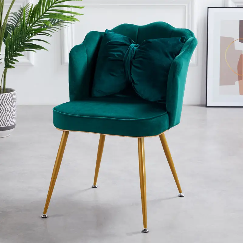 WS7006 Nordic cheap indoor home furniture restaurant modern metal pink velvet dining chair living room