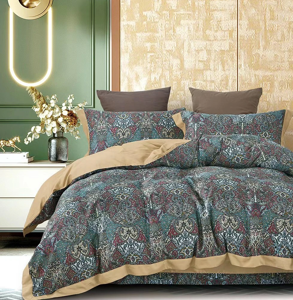 Natural home textile product 100% egyption cotton 300TC duvet cover set oekotex bedsheet set hot selling bedding set