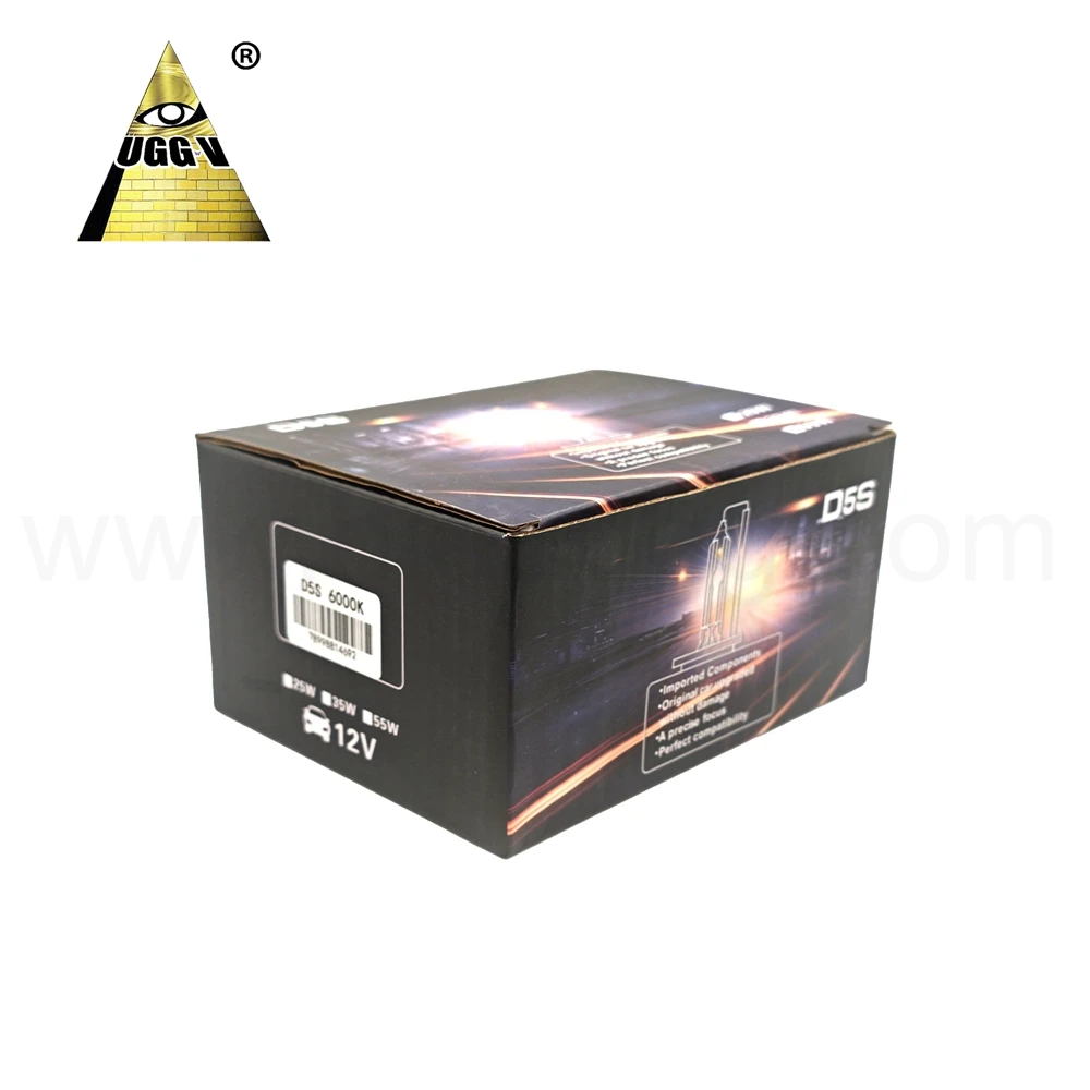 UGGV factory for D5S 25W HID Xenon Lamp DC Headlight Bulb for D1R D2R D3R D4R Headlamp Available in 4300K 10000K 12V White