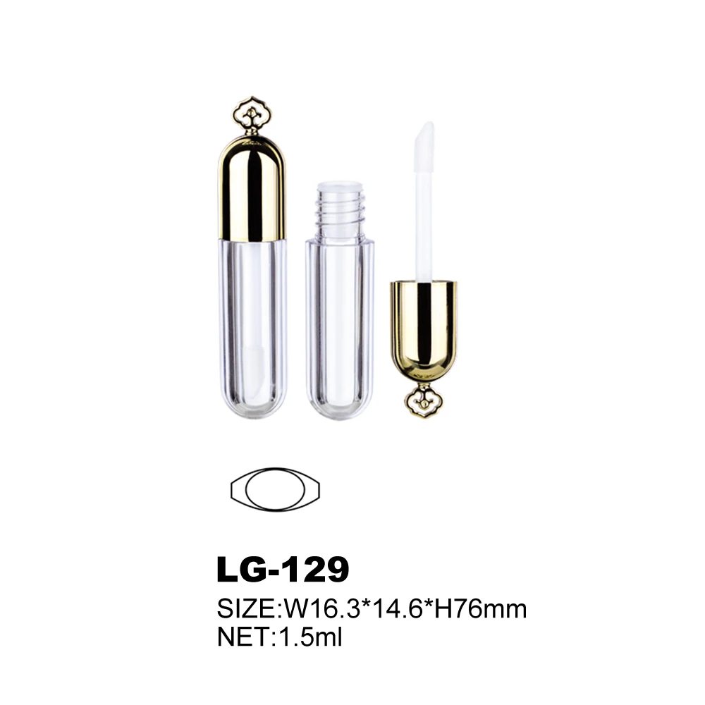 Liquid lipgloss tube 2022 unique 1.5ml gold lip gloss container empty crown mini keychain lip gloss tubes with  wands