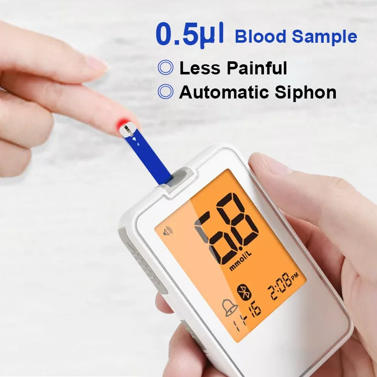 Bluetooth Health Equipment Diabetes Testing Machine Blood Sugar Monitor Glucose Meters With Diabetic Test Strips