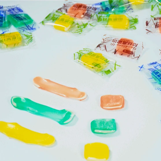 Chinese Traditional Snacks Fun Sorghum Malt Soft Candy Individually Wrapped Drawing Fruit Flavour Yoghurt Filled Gummy Candy