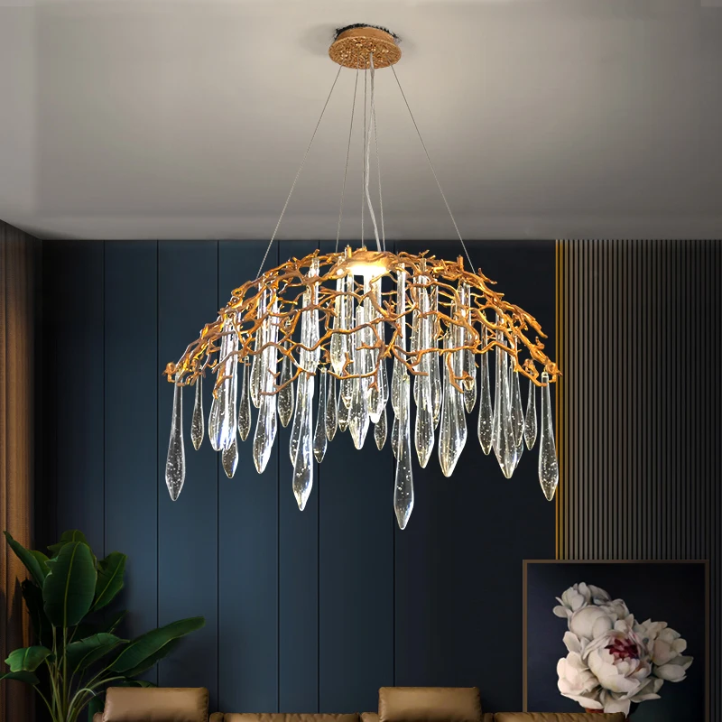 Modern K9 Crystal Customize Ceiling Light Luxury Design Hotel Restaurant Decoration Large Led Chandelier