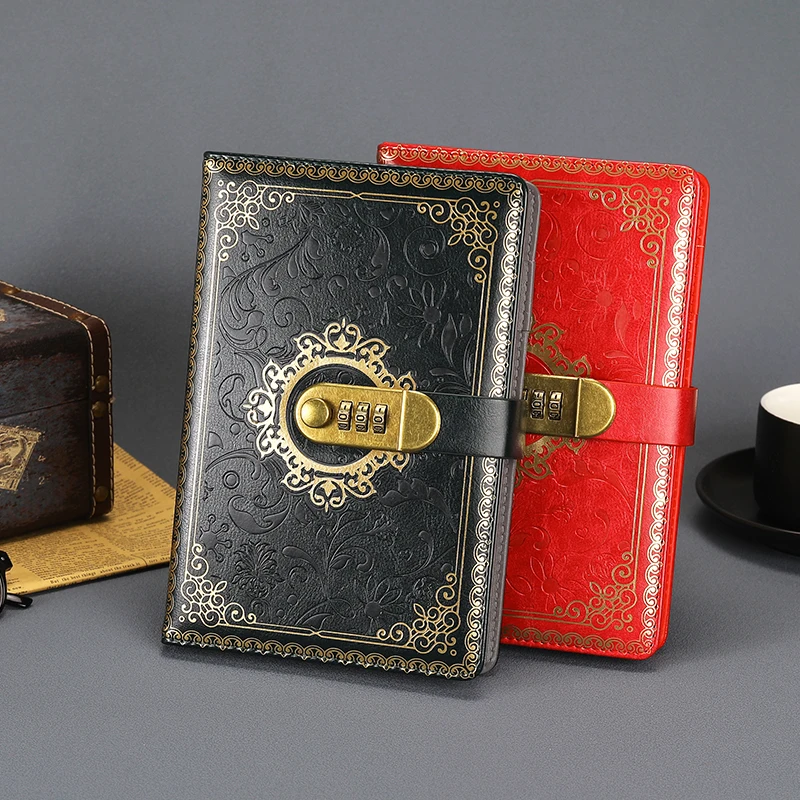 Wholesale Custom A5 Password Notebook Creative Multi-functional Diary Book with Lock for Students New Promotional Item