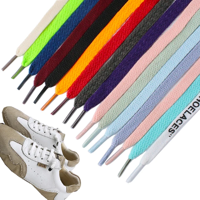 Custom  Flat Shoe Lace 8mm Wide  Shoelace for sneaker  laces