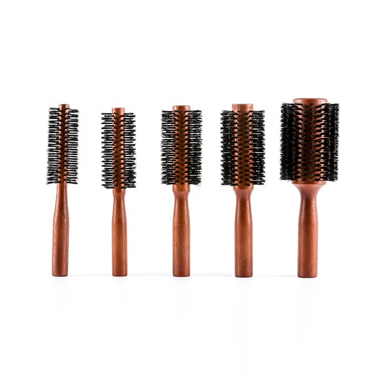 Luxe eco-friendly boar bristle hair brush soft hair brush with wooden handle good beauty salon tools private label hair brush
