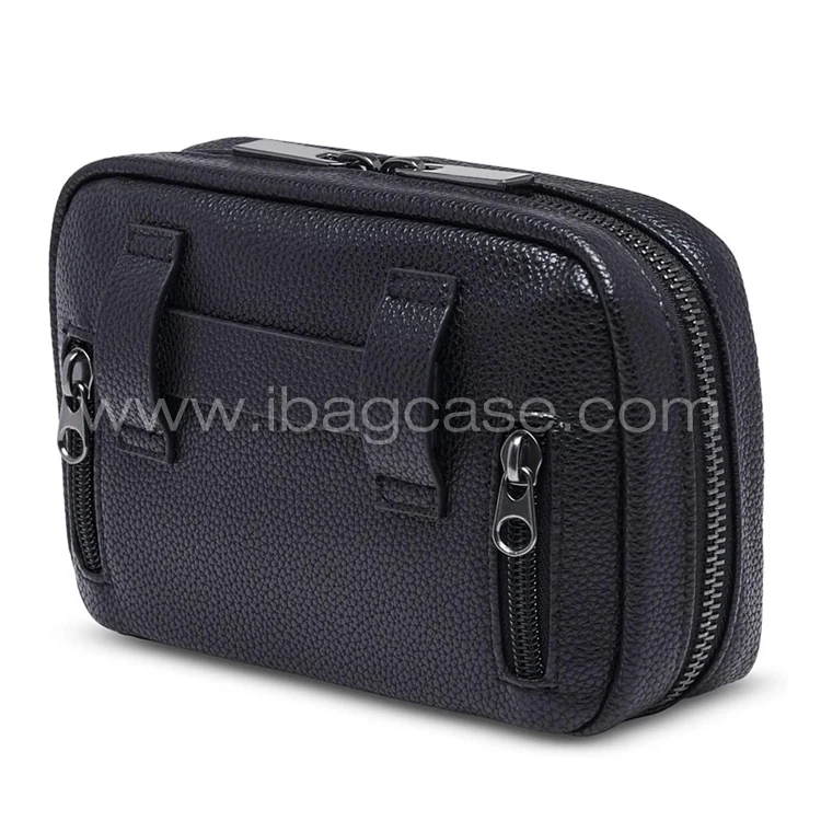 Custom Travel Leather Diabetes Belt Bag for Insulin Pens