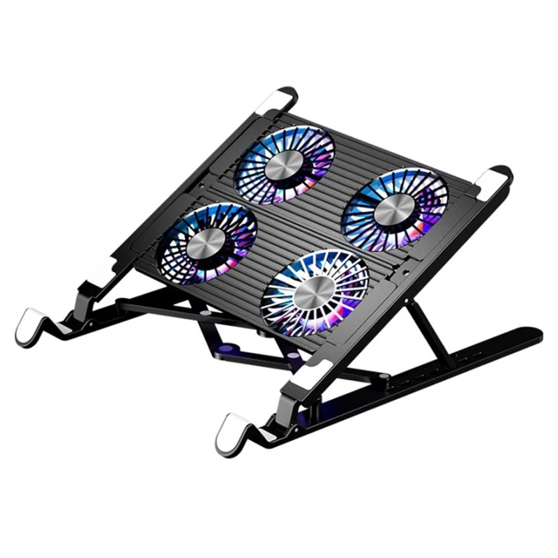 Hot Sale 7 Gears Adjustable Notebook Riser Foldable Tablet Stand Portable Laptop Cooling Pads With Fan