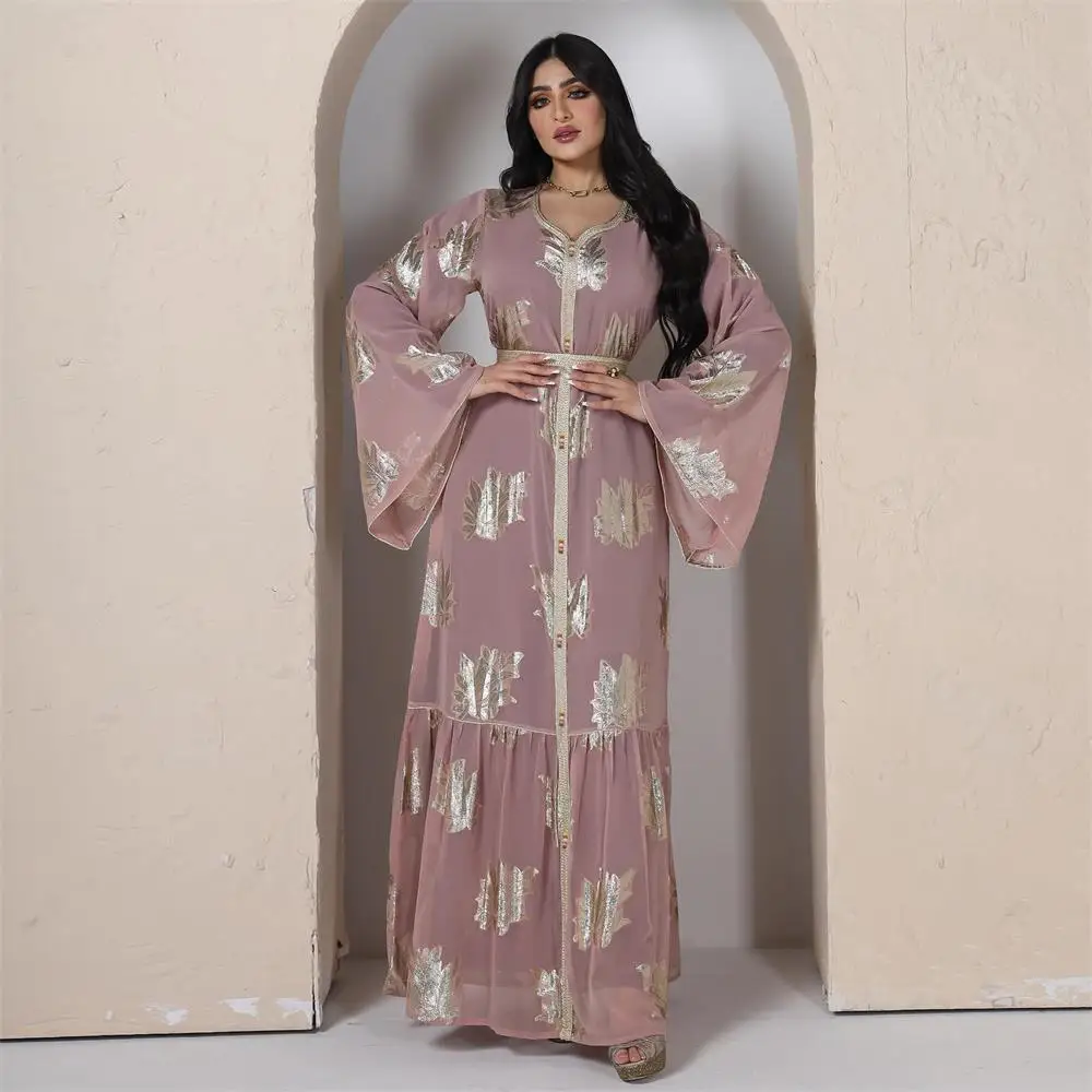 Latest Muslim kebaya floral kaftans women ethnic islamic clothing caftans dress jelaba marocain farasha