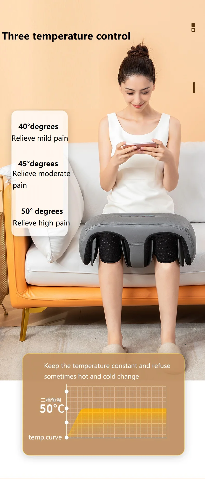 JAMOOZ Infrared Pain Relieve Knee Arthritis Treatment Electric Smart Physiotherapy Hot Compress Massager Machine With Heat