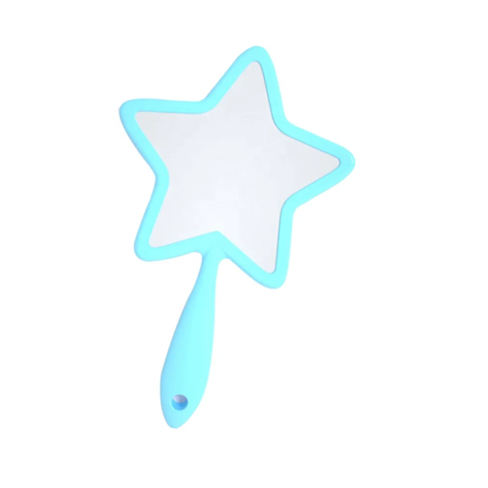 Wholesale New Arrival Handheld Makeup Mirror Cute Star Shaped Single-Side Portable Handle Cosmetic Mirror For Travel
