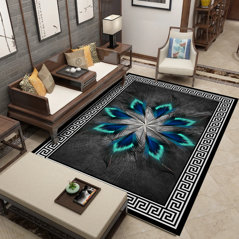 Hot-selling Custom Design chrome harts Printing Rug Longchamp Big Size High Quality outdoor rug waterproof
