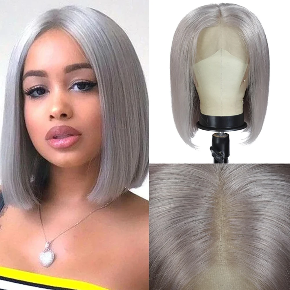 Pink Color Bob Lace Front Wigs Human Hair Wholesale 613 Blonde Blue Red Grey Green Ombre Short Bob Wigs For Black Women