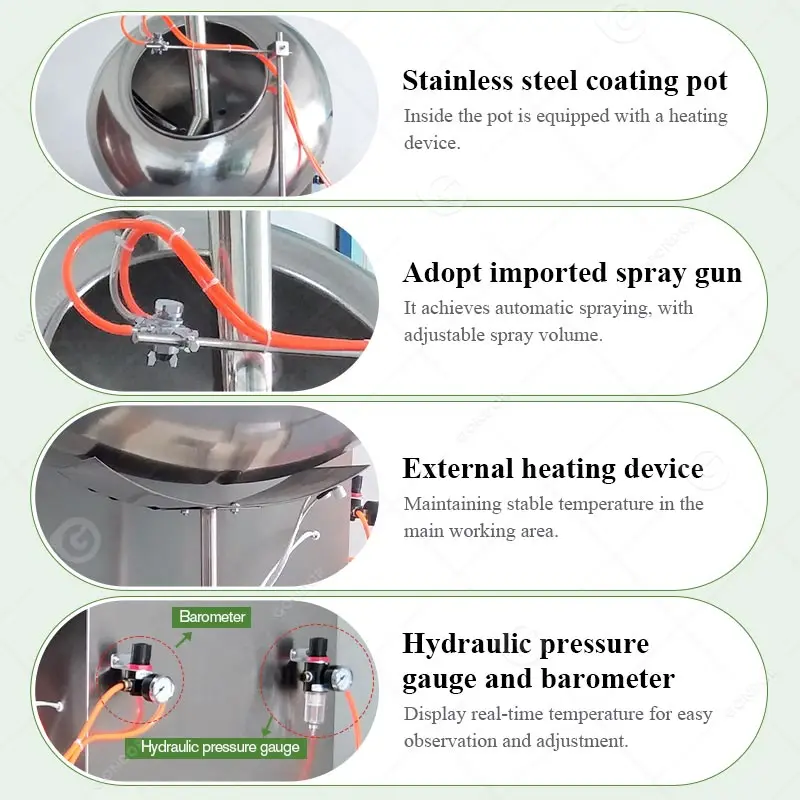 Nut Confectionery Round Roast Coating Machine Small Commercial Ice Cream Chocolate Candy Enrobe Machine