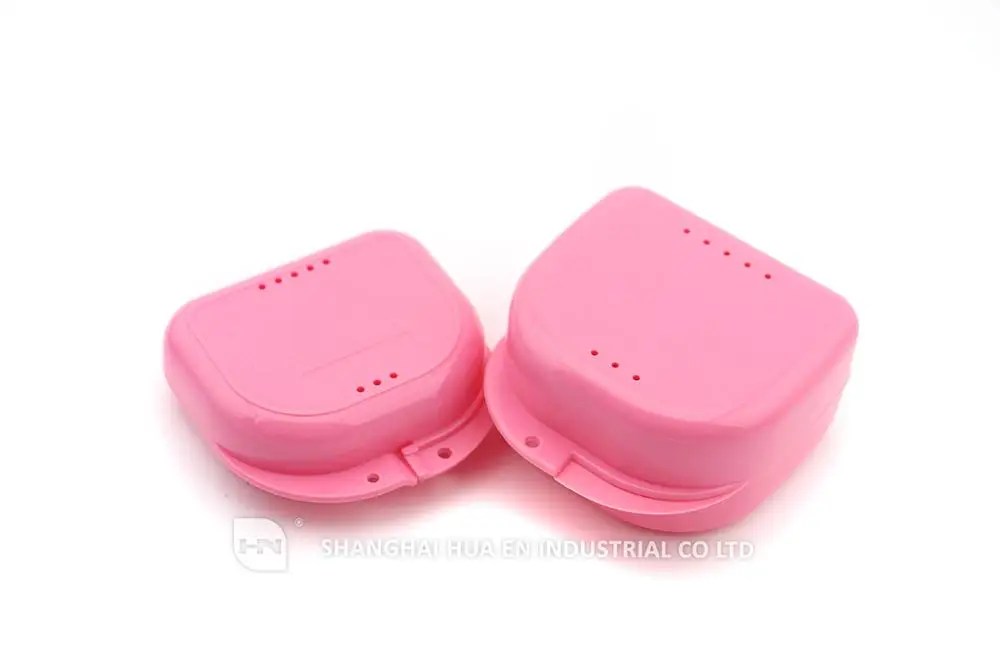 Разноцветный ортодонтический стоматологический фиксатор коробка для накладных зубов пластиковая зубных протезов с отверстиями